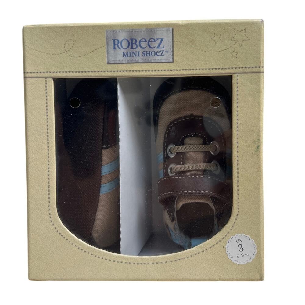 NIB ROBEEZ "Jogging Josh" Mini Shoez U.S. Size3 6-9 Months